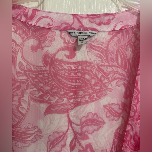 Women’s GUESS Paisley Pink‎ Princesss Fairy Button Down Duster. Size Medium. - Picture 4 of 10
